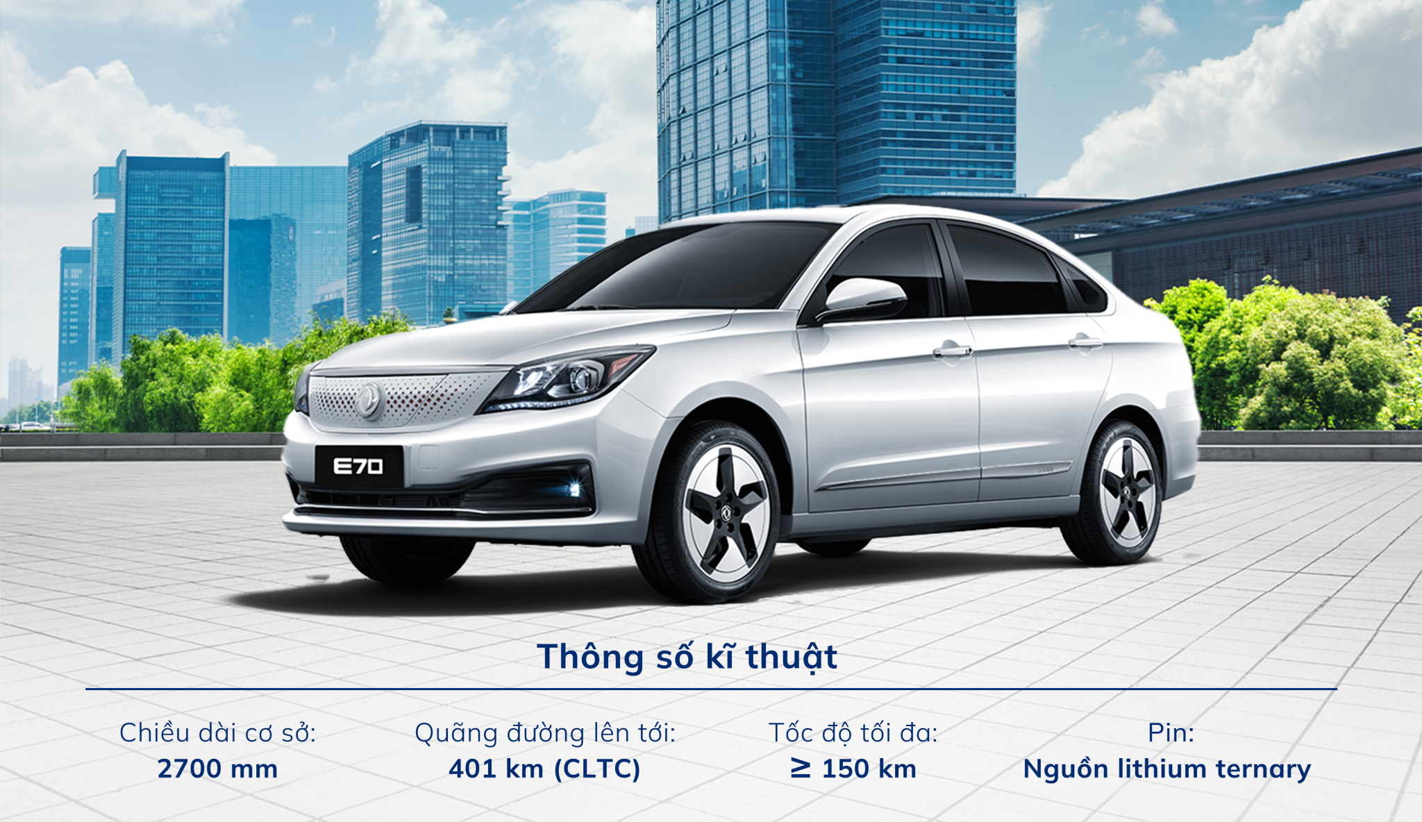 Dongfeng E70 - mẫu sedan điện chuẩn đô thị 